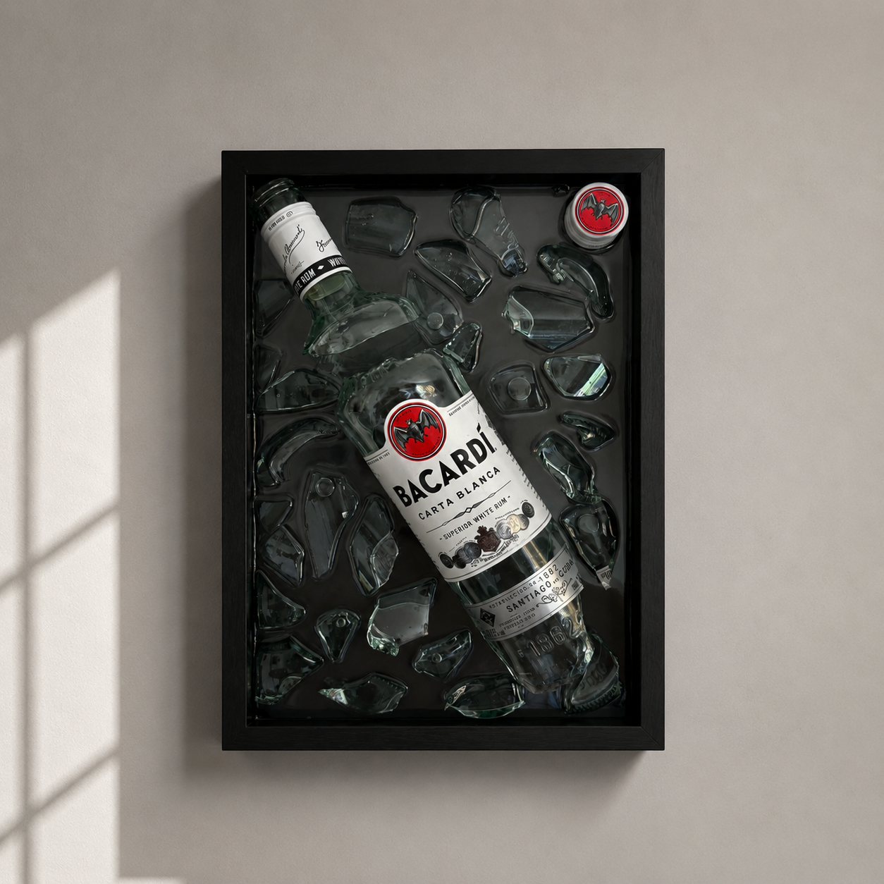 Broken Bottle Art Bacardi